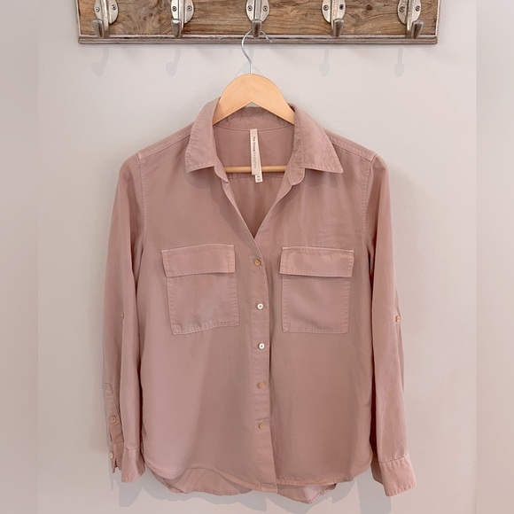 BABATON peach button up utility blouse size XS - Picture 2 of 3